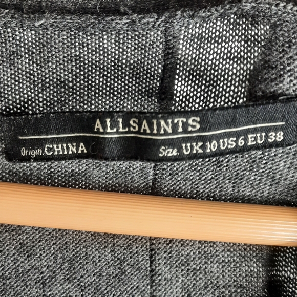 ALLSAINTS Lambswool Cashmere Sweater Dress Short Knit Mini Layering 35” Length - Picture 7 of 10